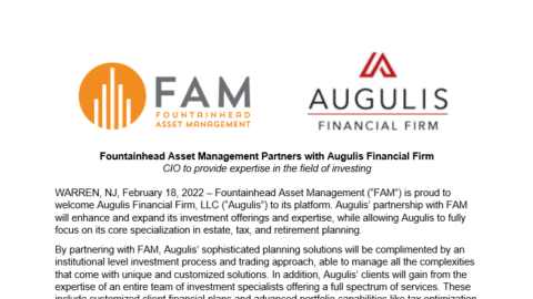 Fountainhead Asset Management Partners With Augulis Financial Firm | Fountainhead Asset Management